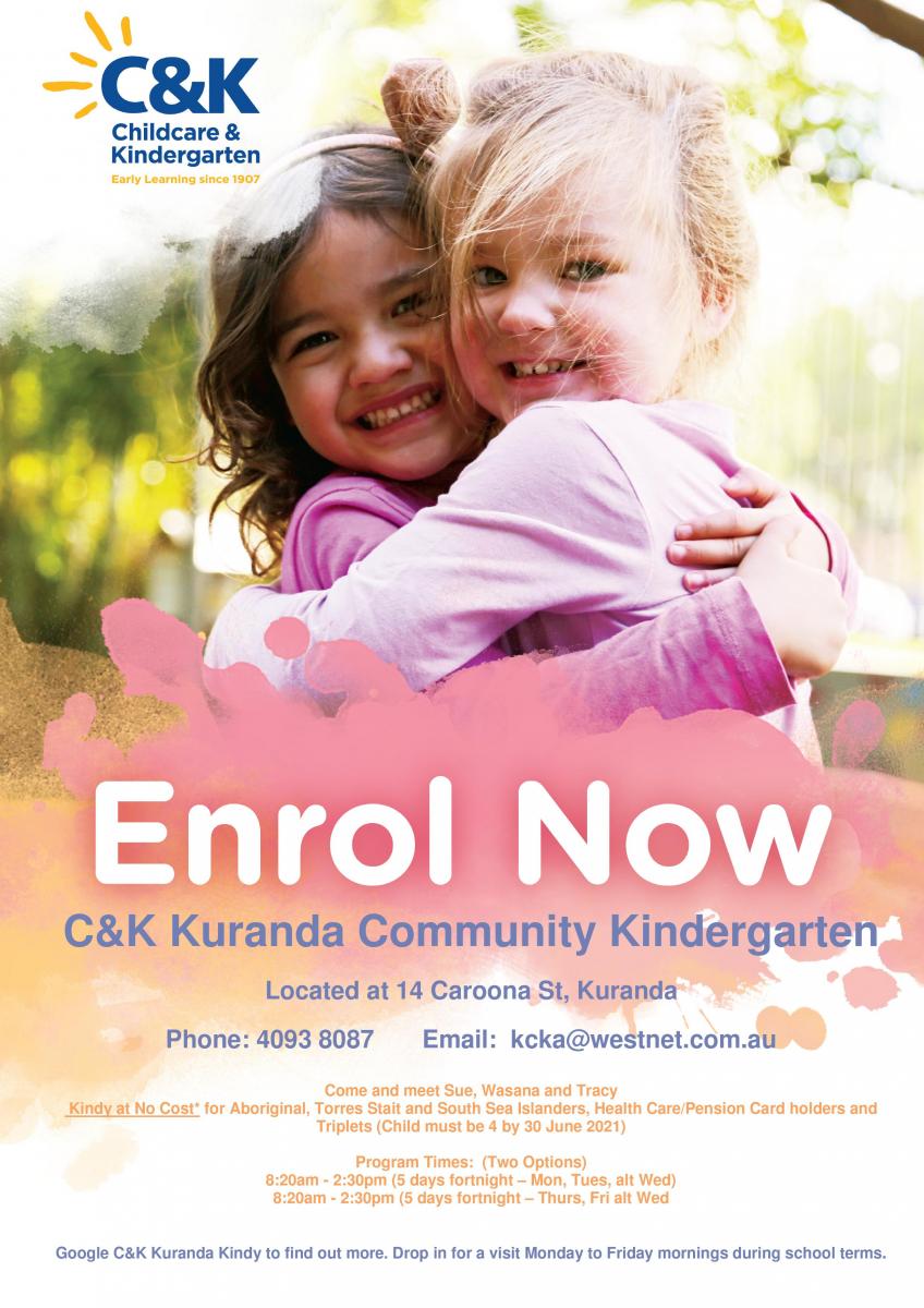 Enrol now at Kuranda Community Kindergarten